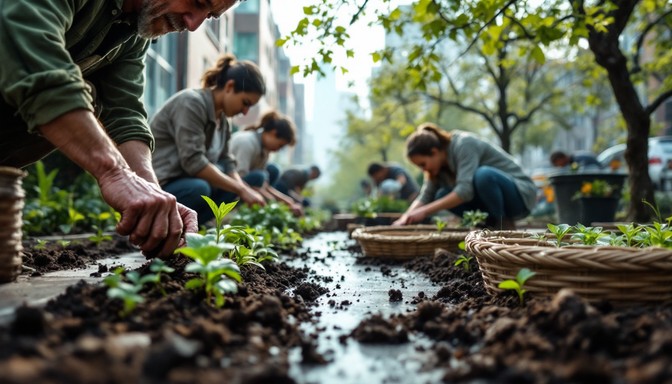 Planting Spring Union Free Spring Planting Together Image - Community, Garden, Urban ...