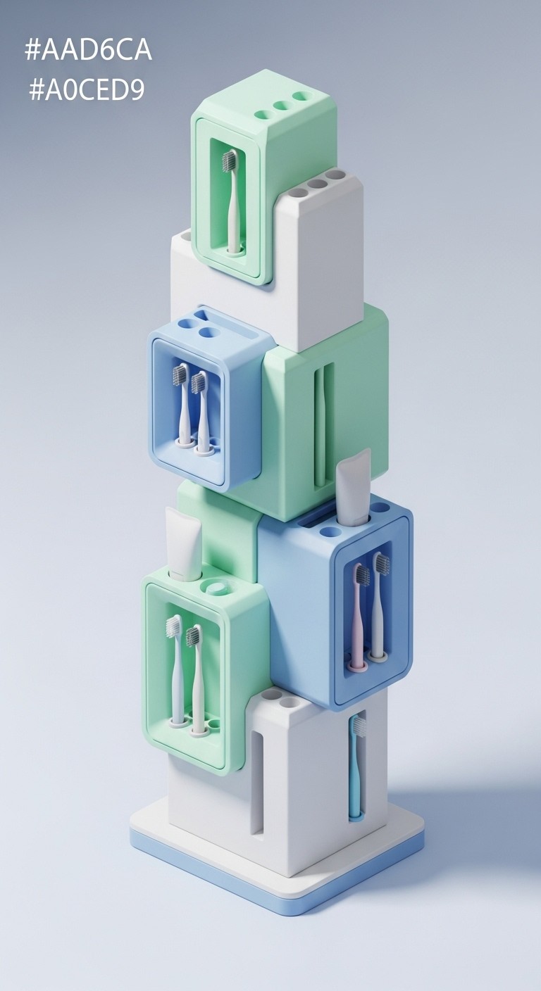Free Modular Toothbrush Tower Image - Minimalist, Toothbrush, Organizer ...