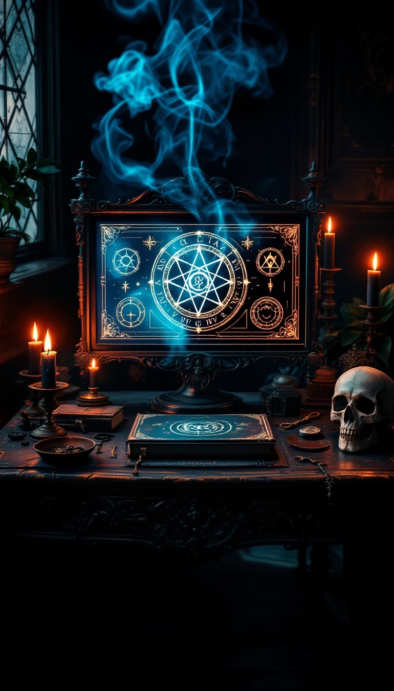 Witchy Computer Workspaces Free Mystical Computer Workspace Image - Gothic, Occult, Mystical ...