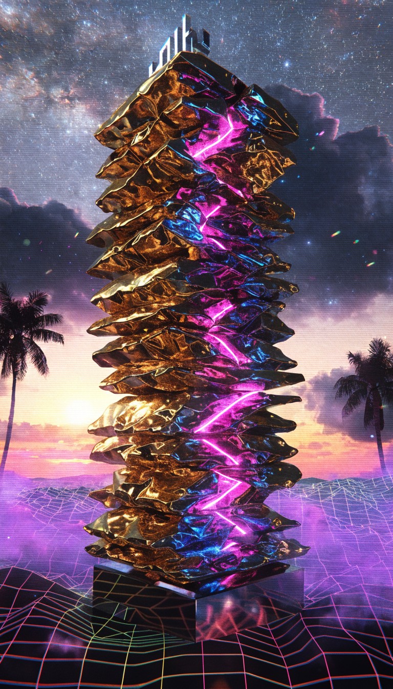 Free Neon Cracker Tower Image - Synthwave, Cyberpunk, Neon | Download ...