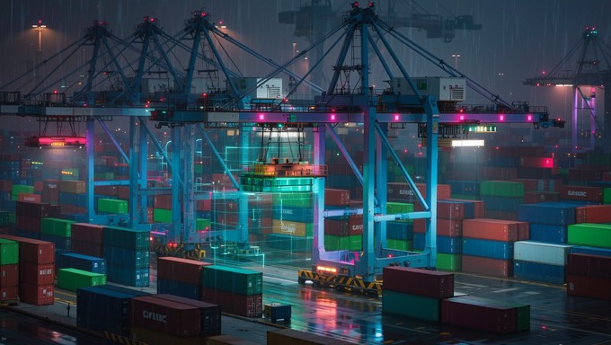 Free Cyberpunk Cargo Terminal Image - Cyberpunk, Neon, Futuristic ...