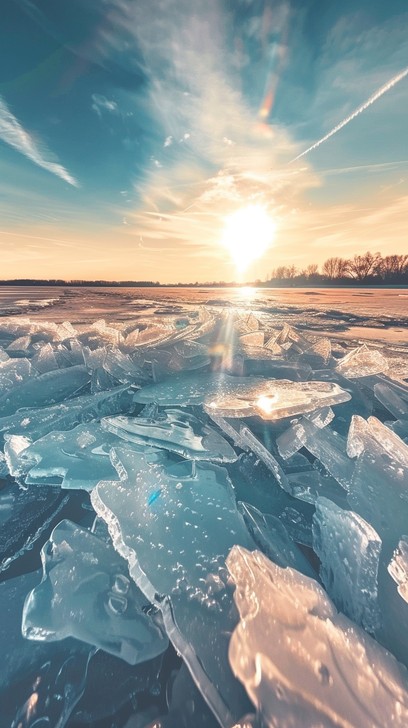 Free Icy Sunset Brilliance Image - Sunset, Ice, Winter | Download at ...
