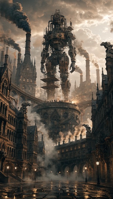 Steampunk Machine Statues Free Steampunk City Colossus Image - Steampunk, Mechanical, Statue ...