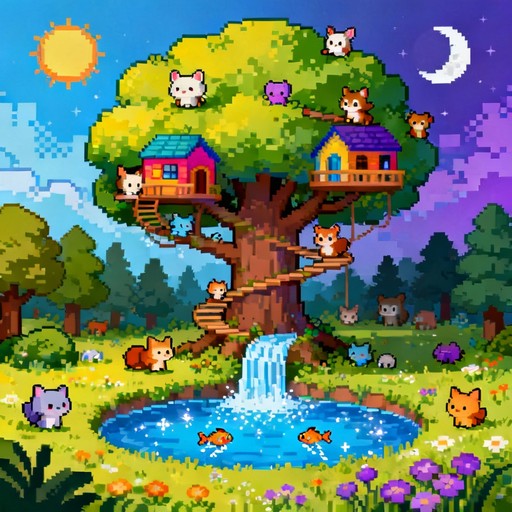 Free Pixel Treehouse Memories Image - Pixel, Treehouse, Childhood ...
