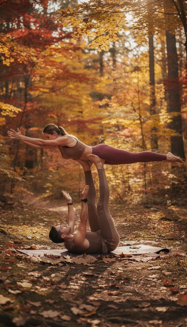 Free Autumn Acro Balance Image - Acro, Yoga, Autumn | Download at StockCake