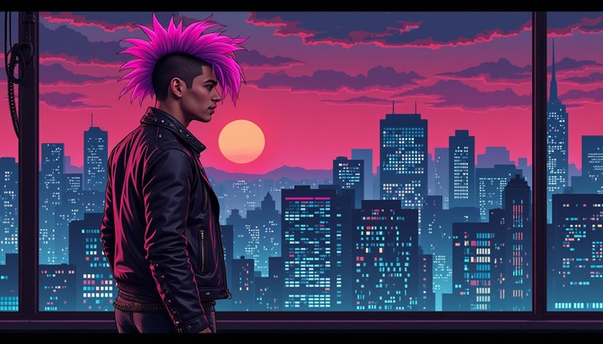 Free Neon Punk Silhouette Image - Punk, Mohawk, Pixel | Download at ...