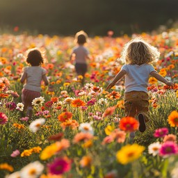 Free Children in Flowers Image - Children, Flowers, Field | Download at ...