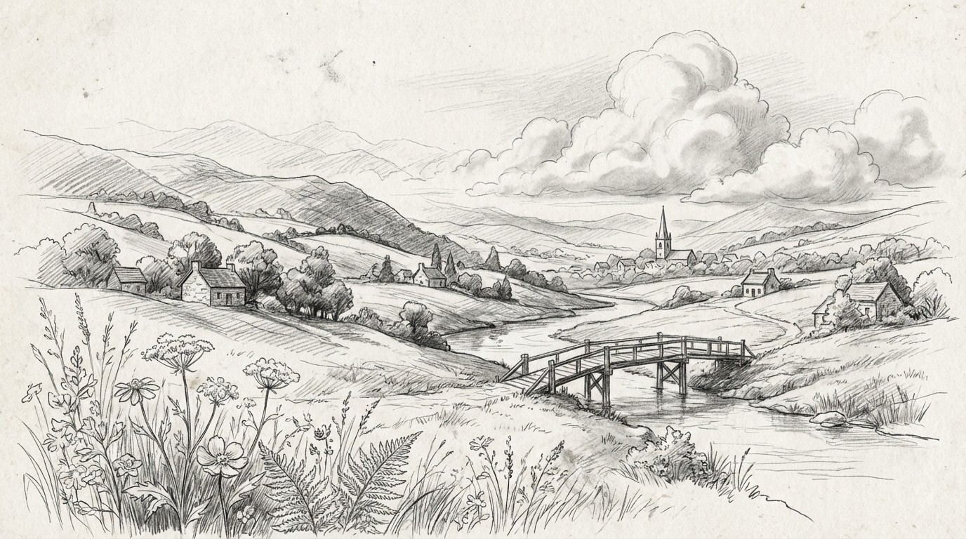 Countryside Drawing Reference Free Countryside Pencil Sketch Image - Pencil, Sketch, Countryside ...