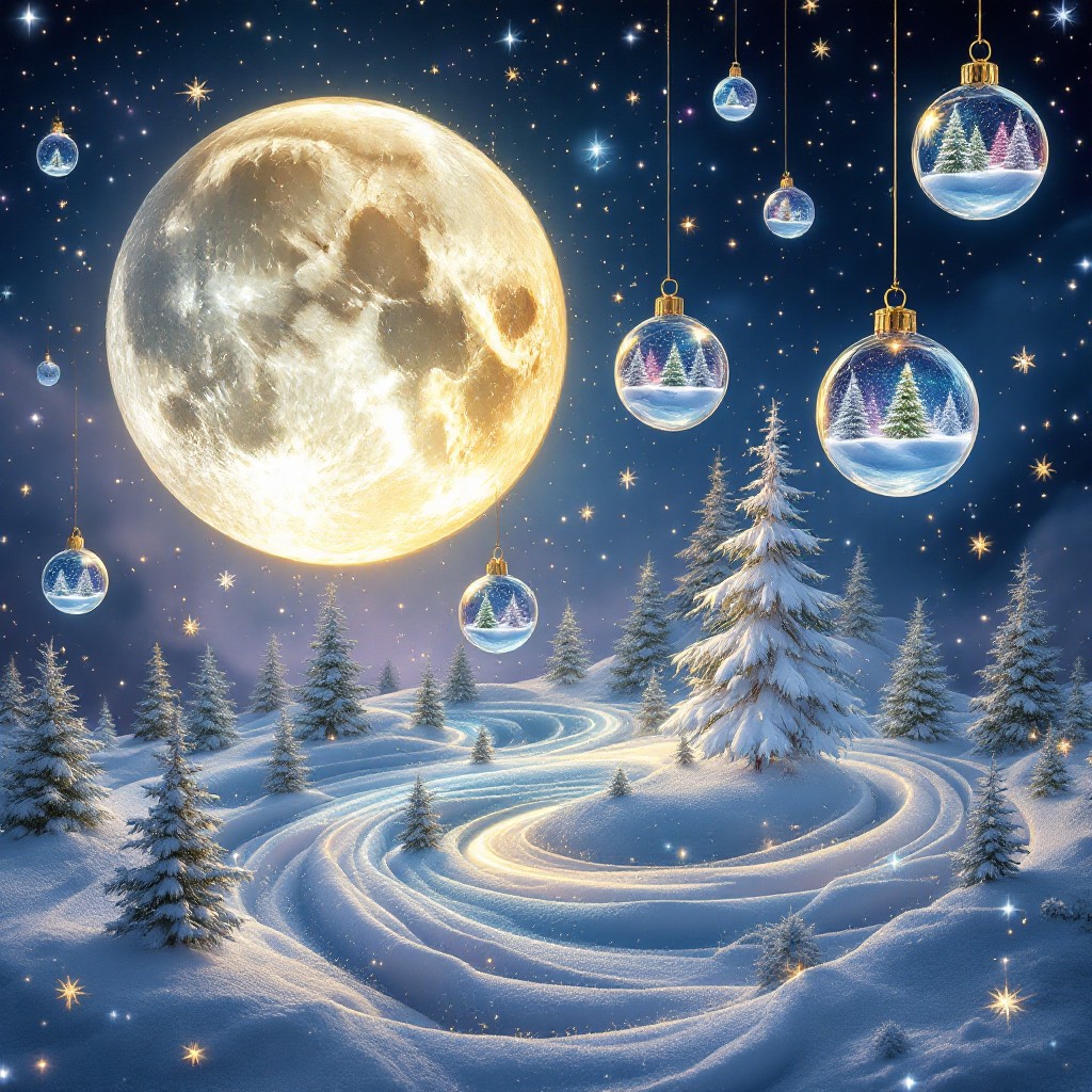 Free Magical Christmas Moon Image - Moon, Christmas, Winter