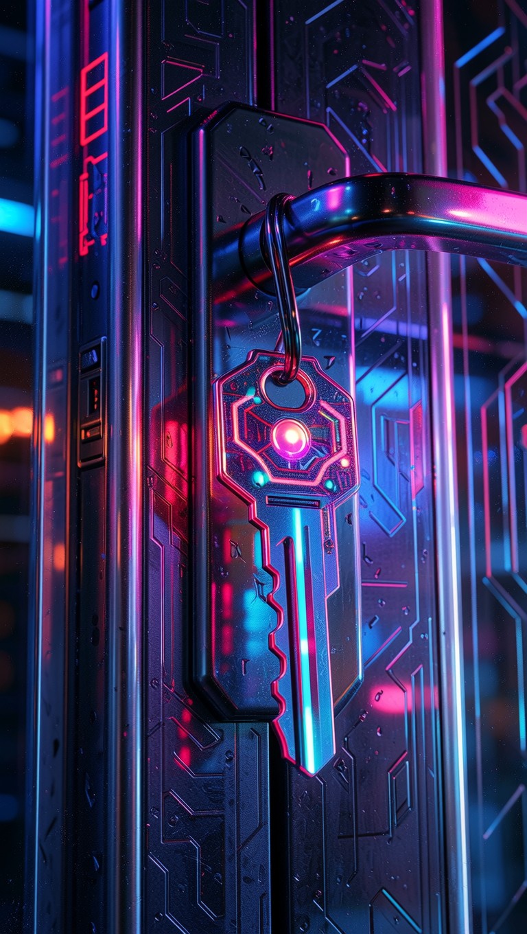 Tech Key Futuristic Free Cyberpunk Key Technology Photo - Cyberpunk, Futuristic, Neon ...