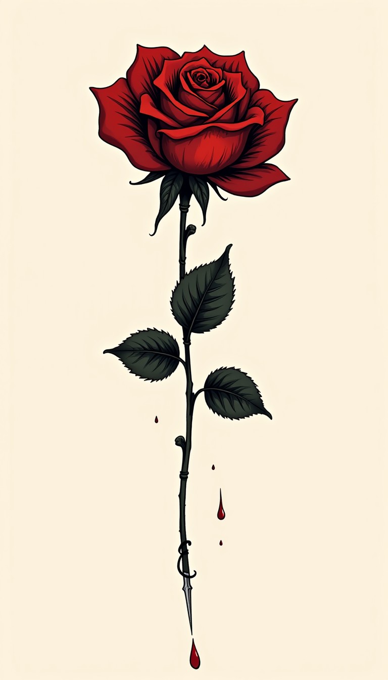 Free Bleeding Rose Art Image - Rose, Crimson, Dripping | Download at StockCake