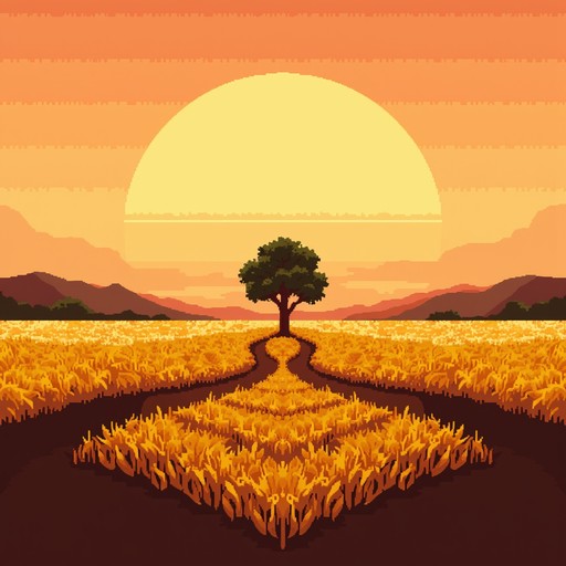 Free Golden Prairie Sentinel Image - Sunset, Pixel, Tree | Download at ...