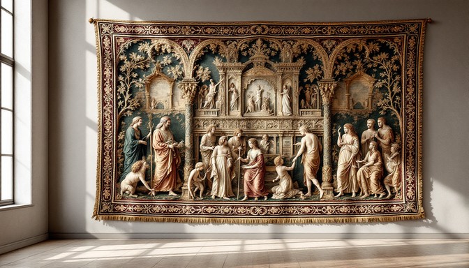 Tapestry Example Free Ancient Tapestry Displayed Image - Tapestry, Textile, Weaving ...