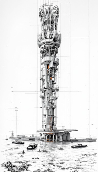Tower Rescue Rigging Download Industrial Ocean Framework Illustrations for Free | StockCake