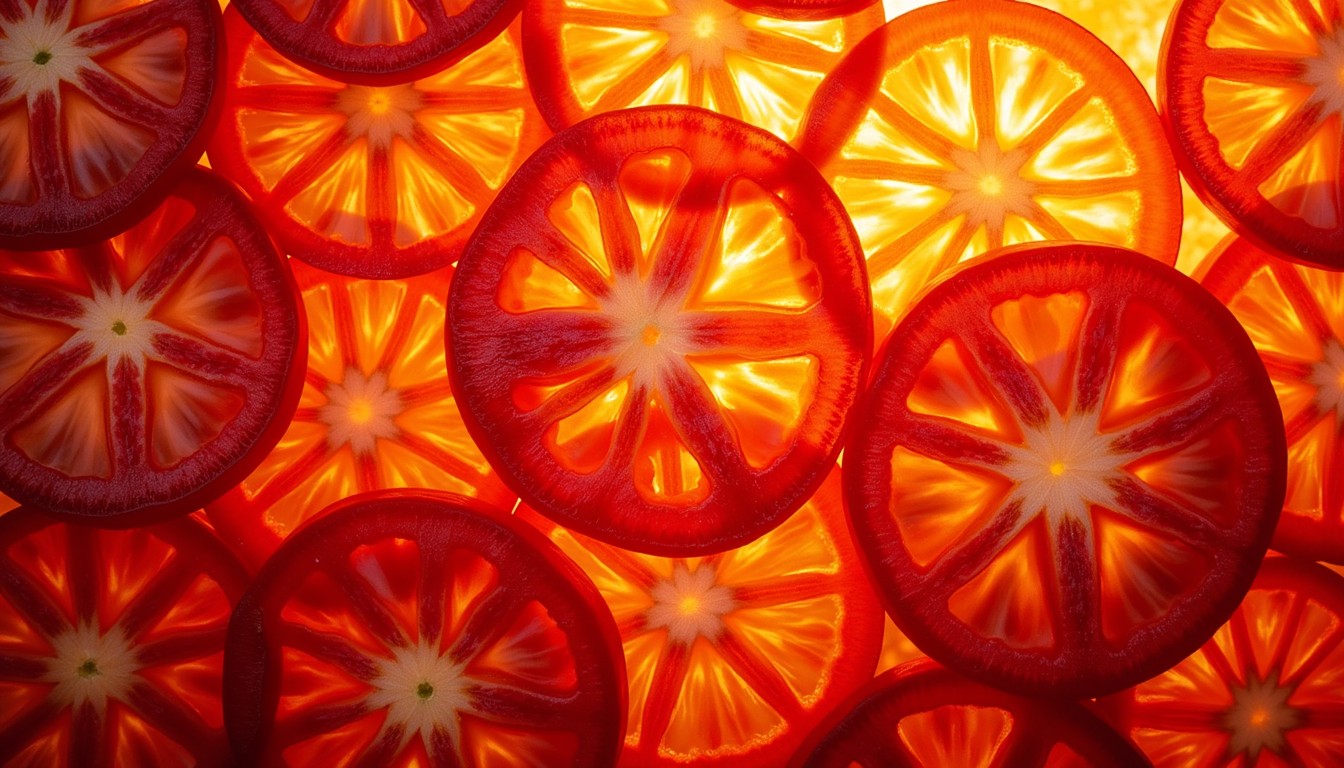 Free Luminous Tomato Slices Image - Tomato, Translucent, Backlit ...