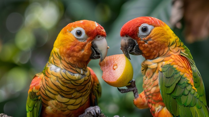 Free Parrots Sharing Meal Image - Parrots, Fruit, Sharing | Download at ...
