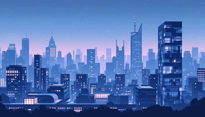 Free Twilight Pixel City Image | Download at StockCake
