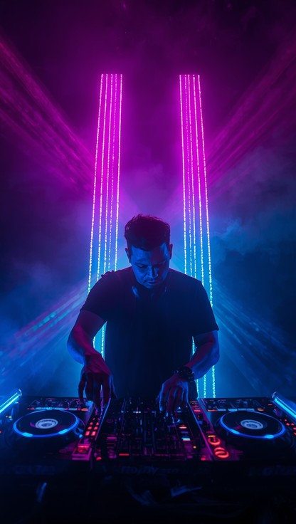 Free Neon DJ Vibes Image - Dj, Anime, Neon | Download at StockCake