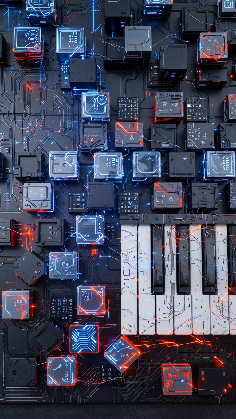 Free Illuminated Keyboard Matrix Image - Keyboard, Piano, Abstract ...