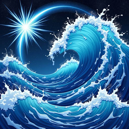 Exaggerated Wave Animation Reference Free Surging Blue Wave Image - Wave, Ocean, Anime | Download at StockCake