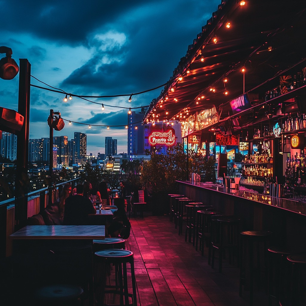 Free Nighttime Rooftop Bar Image - Nightlife, Rooftop, Bar | Download ...