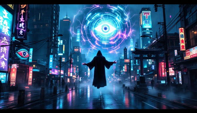Free Neon Magic Unleashed Image - Cyberpunk, Futuristic, Magic ...