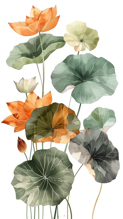 Free Elegant Lotus Art Image - Lotus, Flowers, Leaves | Download at ...