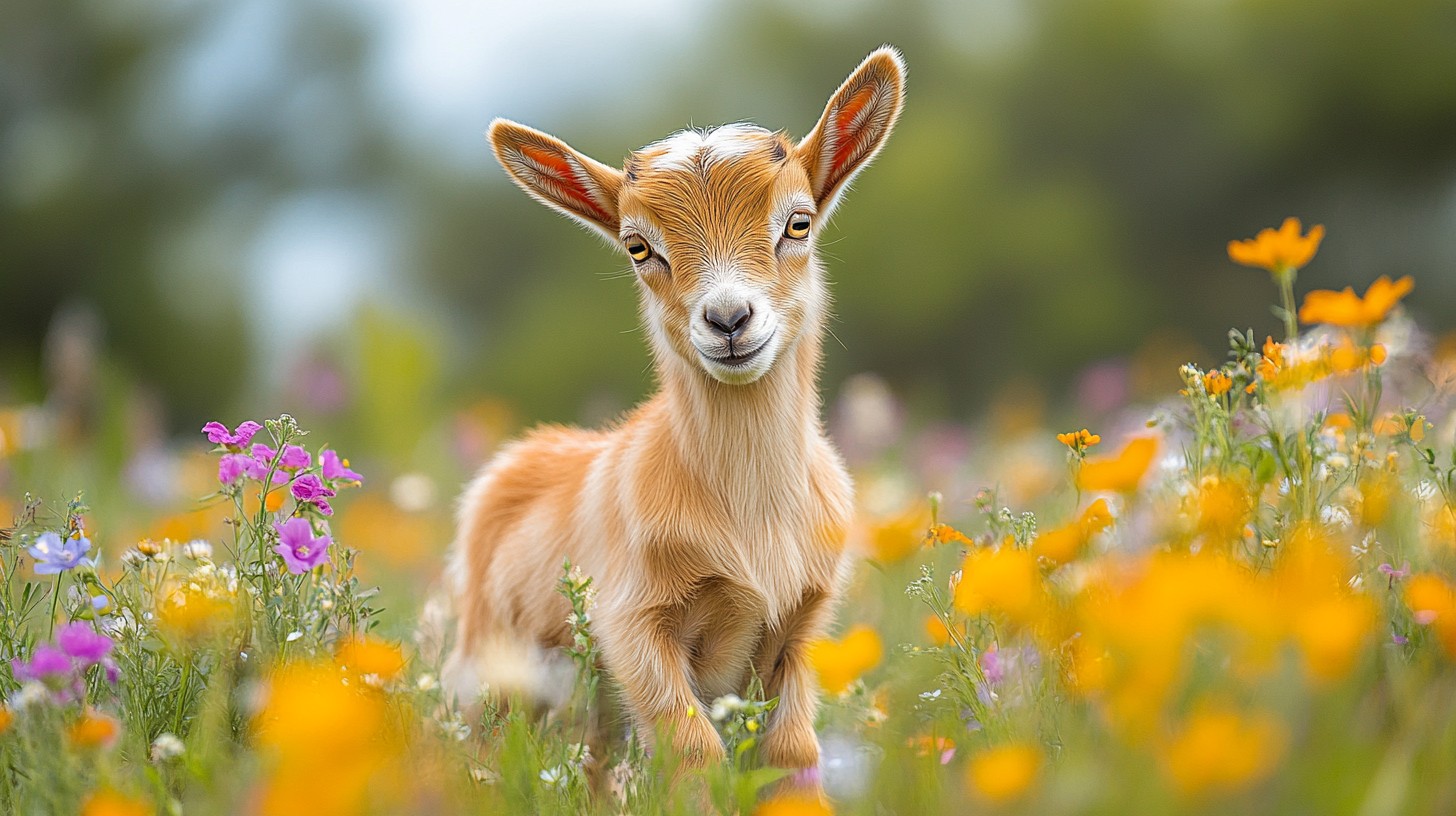 Free Goat among flowers Image - Goat, Flowers, Meadow | Download at ...