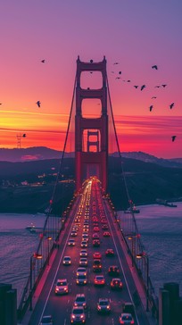 Free Sunset Bridge View Image - Sunset, Bridge, Skyline | Download at ...