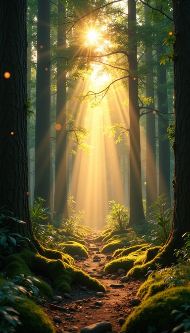 Free Enchanted Forest Path Image - Forest, Sunbeams, Mystical ...