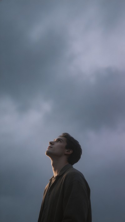 Free Solitary Skyward Gaze Image - Portrait, Contemplative, Moody ...