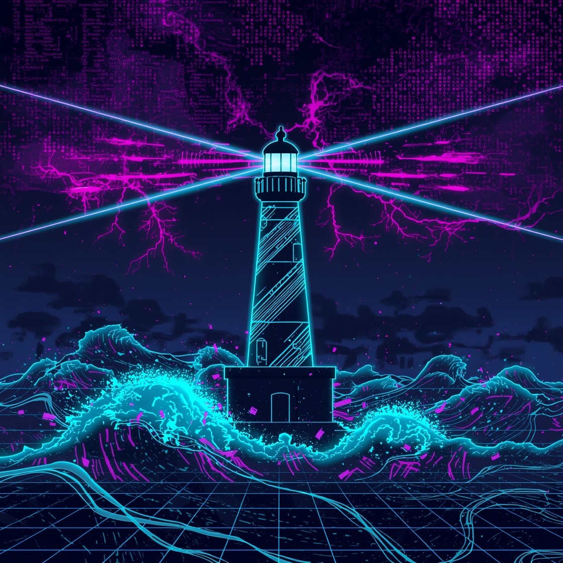 Free Neon Storm Beacon Image - Lighthouse, Cyberpunk, Neon | Download ...