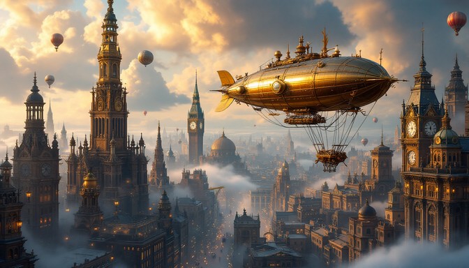 Free Steampunk Sky City Image - Steampunk, Airships, Victorian ...