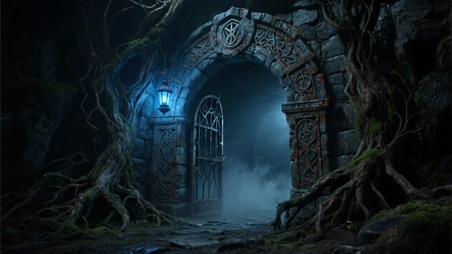 Free Mysterious Blue Gateway Image - Gothic, Mine, Entrance | Download ...