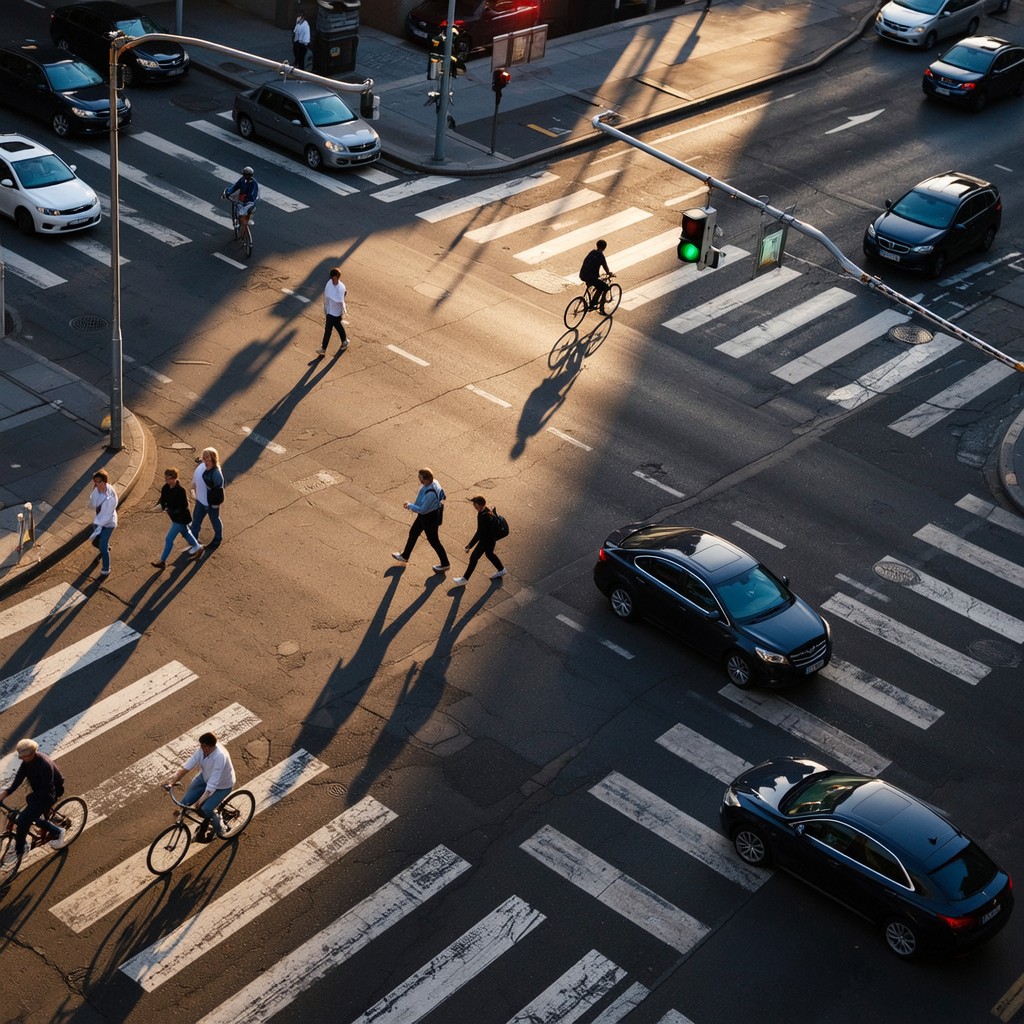 Free Shadows cross paths Image - Intersection, Crosswalk, Pedestrians ...