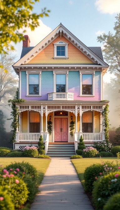 Free Colorful Neighboring Homes Image - Houses, Victorian, Homes ...