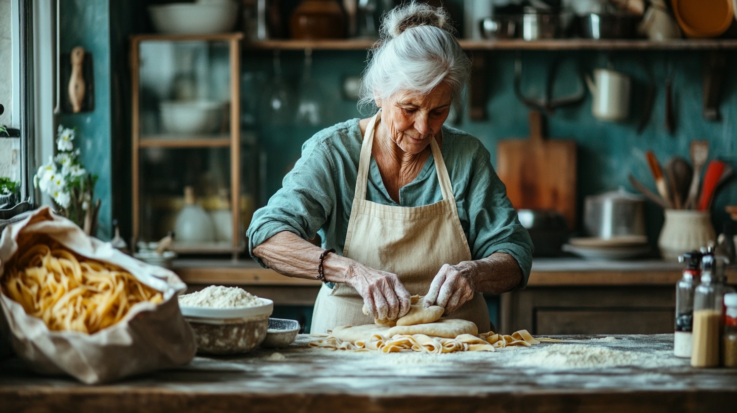 Free Grandmother making pasta Image - Grandmother, Pasta, Cooking ...