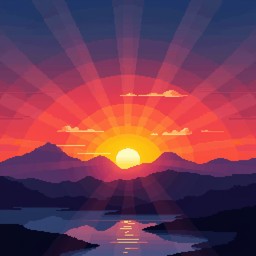 Free Radiant Pixel Sunrise Image - Pixelart, Sunrise, Dawn | Download ...