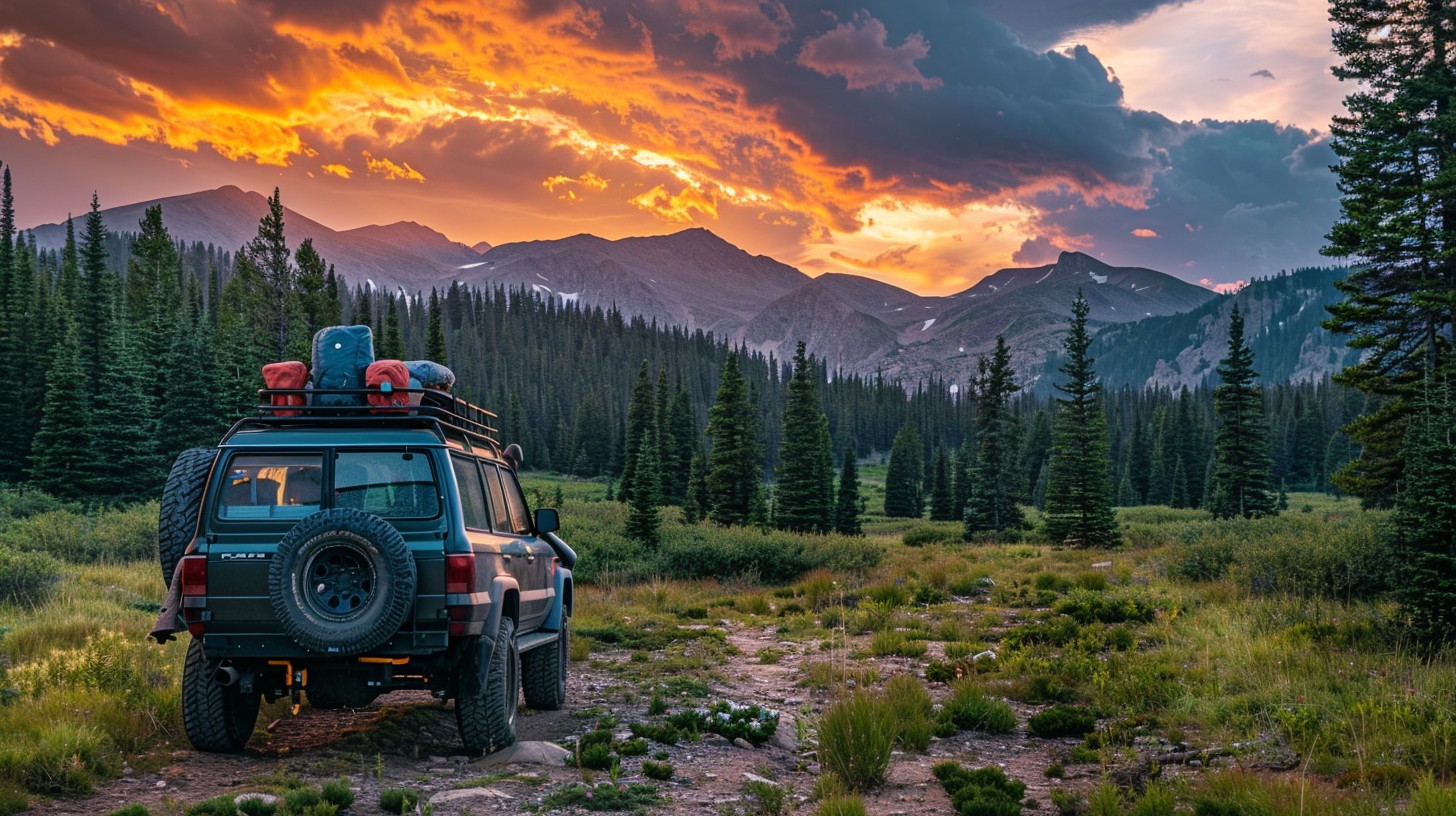 Free Sunset Mountain Drive Photo - Sunset, Mountains, Vehicle ...