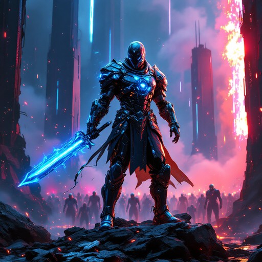 Free Cyber Knight Battle Image - Warrior, Cyberpunk, Armor | Download ...