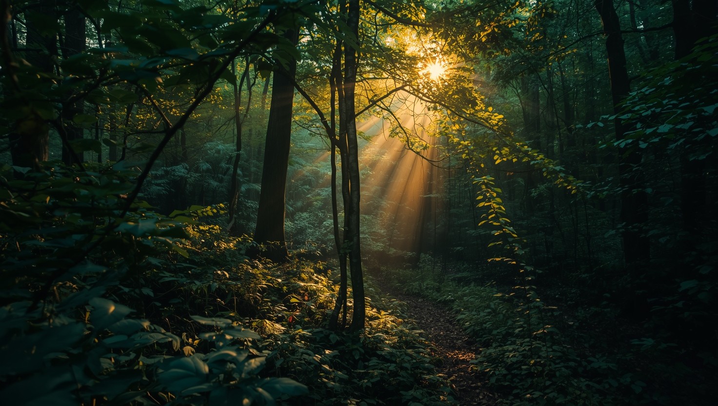 Free Sunlit Forest Path Photo - Forest, Woodland, Trees | Download at ...