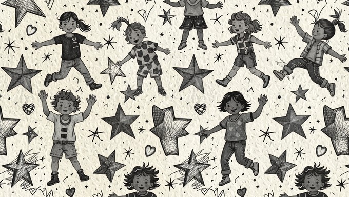 Free Playful Children Pattern Image - Pattern, Children, Monochrome ...