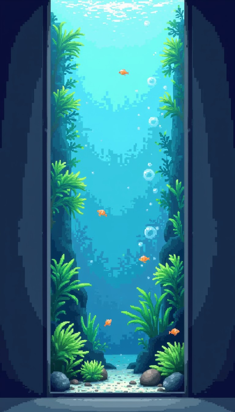 Free Pixelated Aquatic Serenity Image - Aquarium, Pixelart, Underwater ...