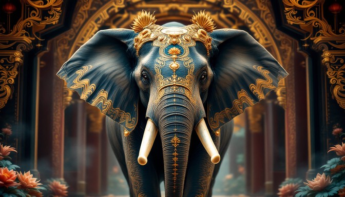 Free Sacred Golden Elephant Image | Download at StockCake