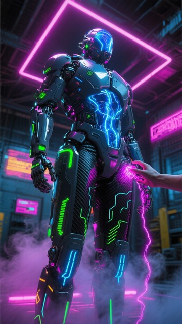 Free Neon Cyber Exoskeleton Image - Cyberpunk, Exoskeleton, Futuristic ...