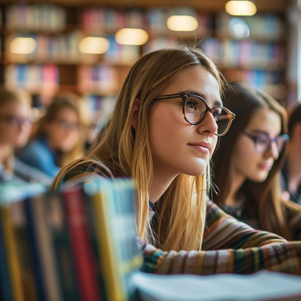 Free Studious Library Atmosphere Image - Library, Student, Studying ...