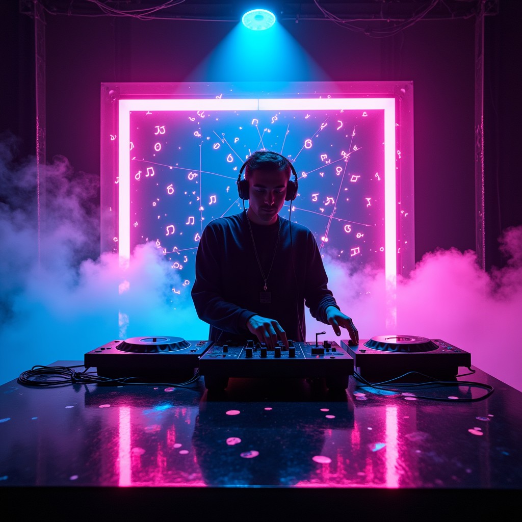 Free Neon Beat Master Image - Cyberpunk, Neon, Dj | Download at StockCake