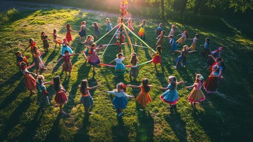 Free Joyful Maypole Dance Image - Children, Celebration, Maypole ...