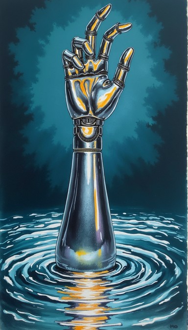 Free Rising Chrome Hand Image - Robotic, Chrome, Metallic | Download at ...