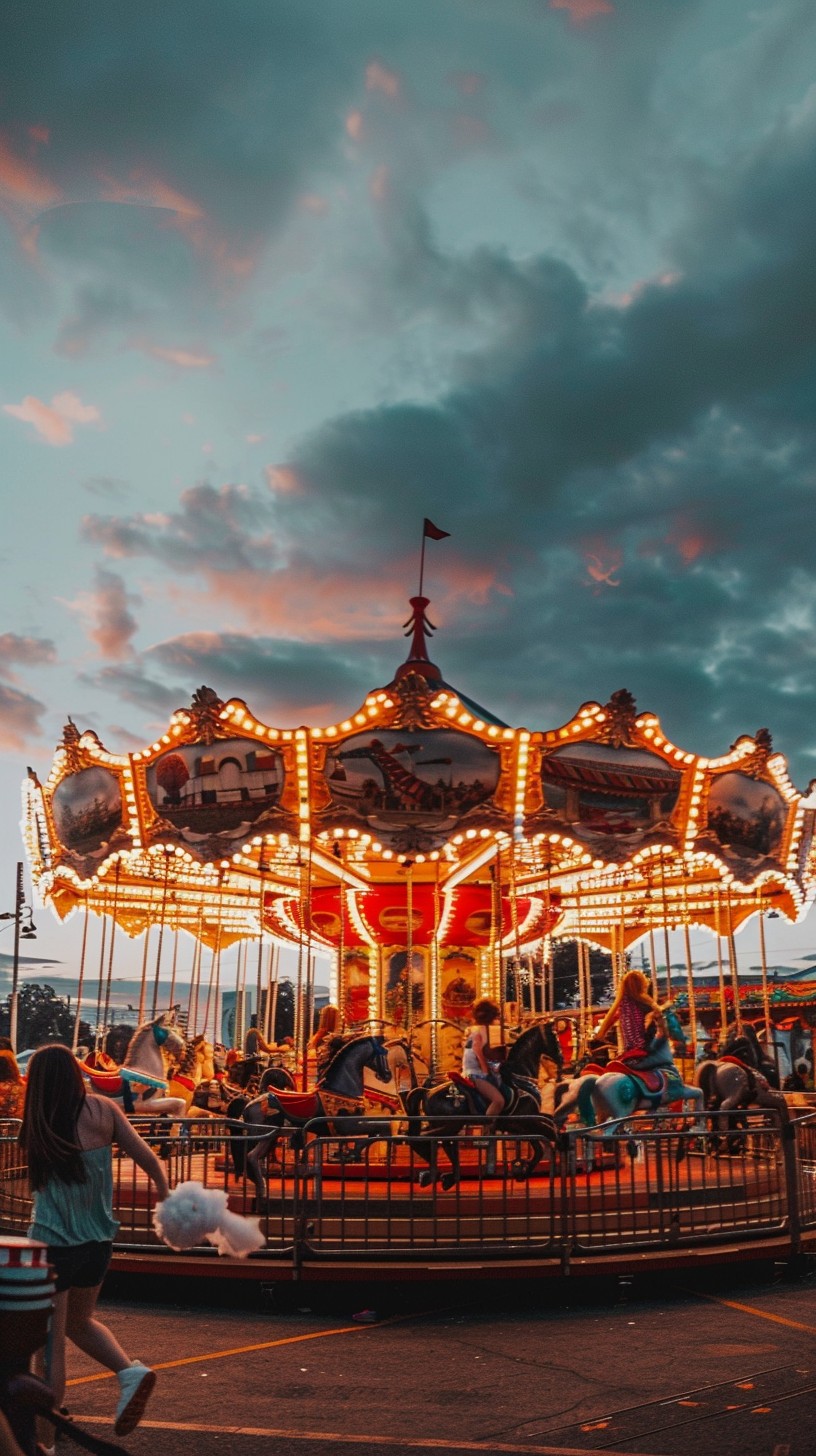 Free Twilight Carousel Fun Image - Carousel, Twilight, Amusement Park ...